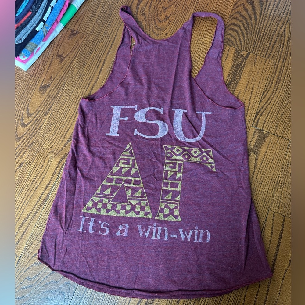 Vintage FSU DG Delta Gamma Maroon Racerback Tank Top